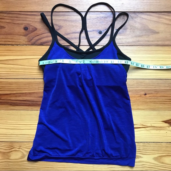 Athleta Blue Black Built-in Bra Tank Top, EUC, S - Picture 4 of 15